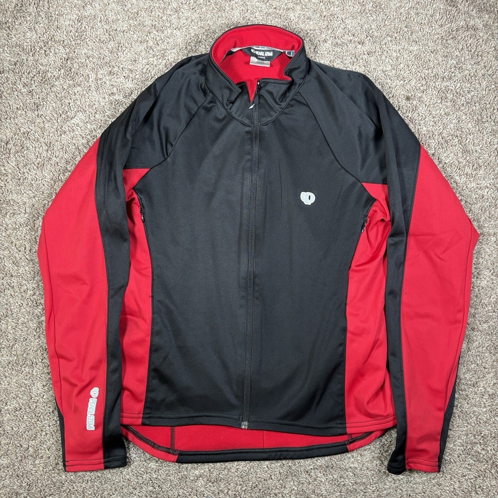 Vintage‎ Pearl Izumi Bicycle Jacket  Black Red Womens Large Full Zip